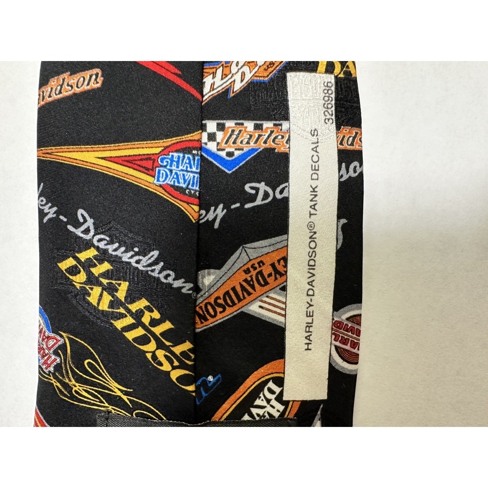 HARLEY DAVIDSON RALPH MARLIN TANK DECALS SILK NECKTIE MEN'S TIE unique